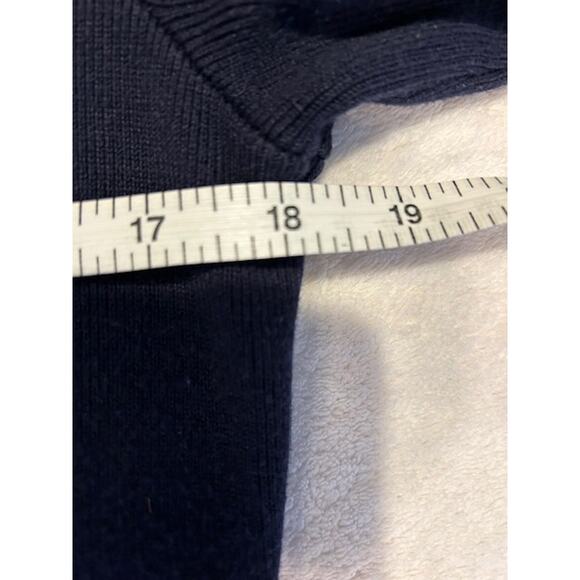 ELIZA J Colorblock Fit & Flare Navy Blue Sweater Dress Career Preppy Size Medium - Picture 6 of 9
